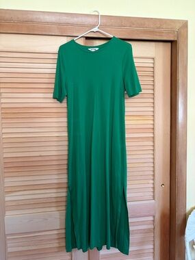 Boden Jersey Midi T-shirt Dress in Rolling Hills Green Size 8R